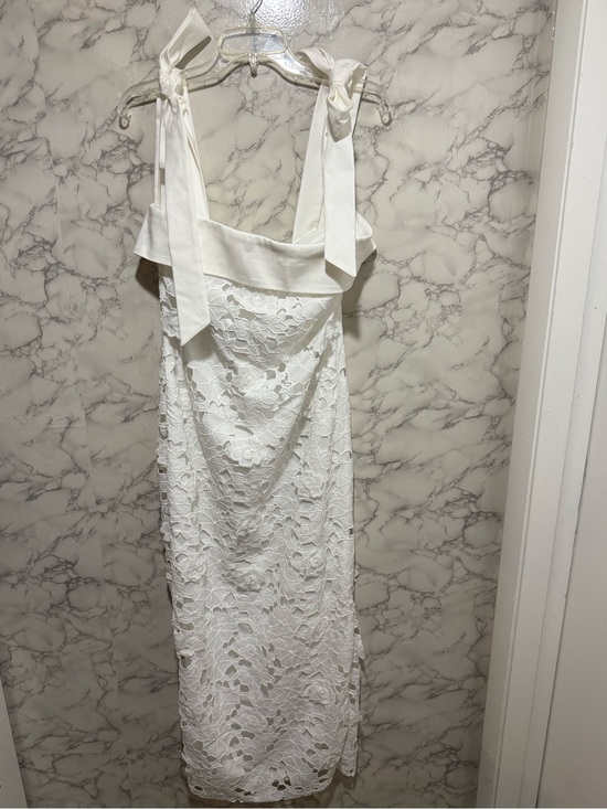 Petal & Pup Dresses & Skirts - Petal & Pup White Lace Midi Dress with Tie Straps